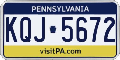 PA license plate KQJ5672