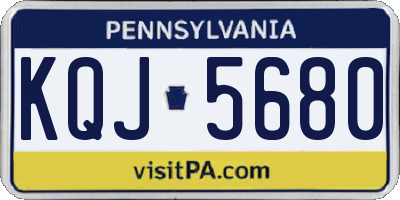 PA license plate KQJ5680