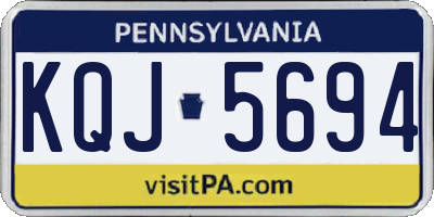 PA license plate KQJ5694