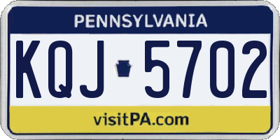 PA license plate KQJ5702