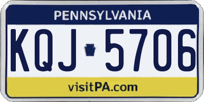 PA license plate KQJ5706