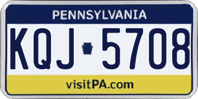 PA license plate KQJ5708