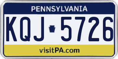 PA license plate KQJ5726