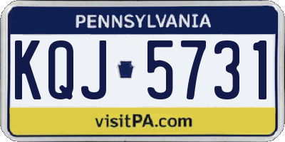 PA license plate KQJ5731
