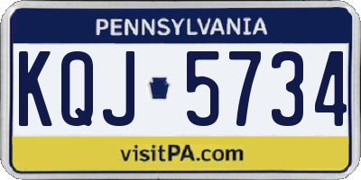 PA license plate KQJ5734