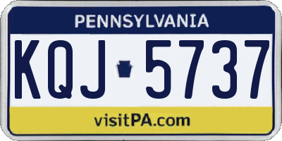 PA license plate KQJ5737