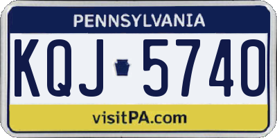 PA license plate KQJ5740