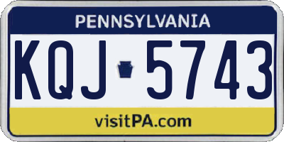 PA license plate KQJ5743