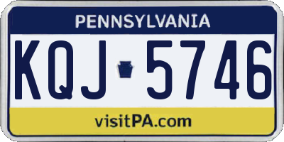 PA license plate KQJ5746