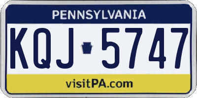 PA license plate KQJ5747