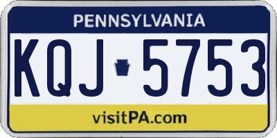 PA license plate KQJ5753