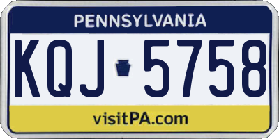 PA license plate KQJ5758