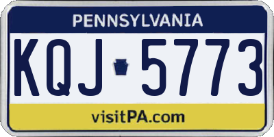 PA license plate KQJ5773