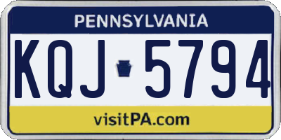 PA license plate KQJ5794