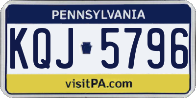 PA license plate KQJ5796