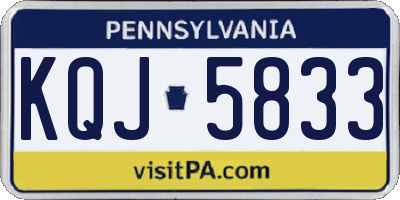 PA license plate KQJ5833