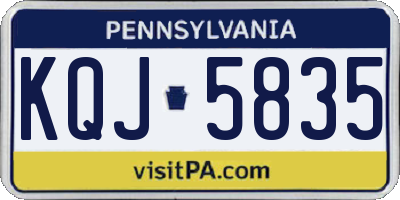 PA license plate KQJ5835