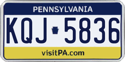 PA license plate KQJ5836
