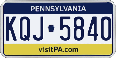 PA license plate KQJ5840