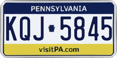 PA license plate KQJ5845