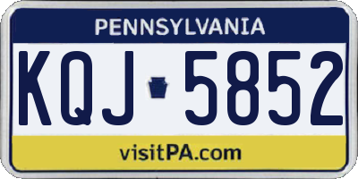 PA license plate KQJ5852