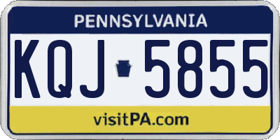PA license plate KQJ5855