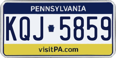 PA license plate KQJ5859