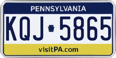 PA license plate KQJ5865