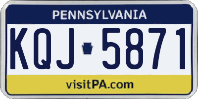 PA license plate KQJ5871