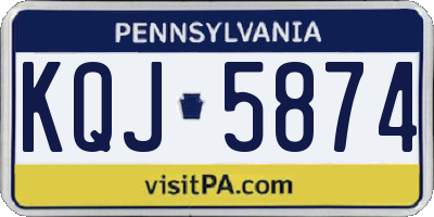 PA license plate KQJ5874