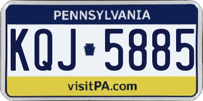 PA license plate KQJ5885