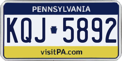 PA license plate KQJ5892