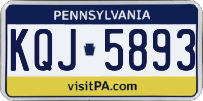 PA license plate KQJ5893