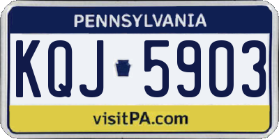PA license plate KQJ5903