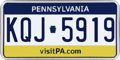 PA license plate KQJ5919