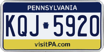 PA license plate KQJ5920