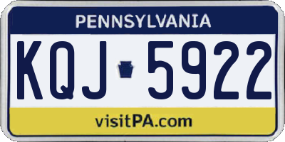 PA license plate KQJ5922