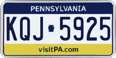 PA license plate KQJ5925