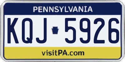 PA license plate KQJ5926