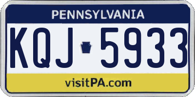 PA license plate KQJ5933