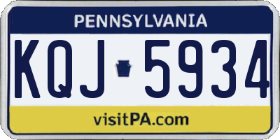 PA license plate KQJ5934