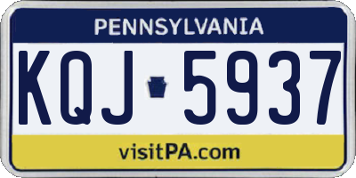 PA license plate KQJ5937