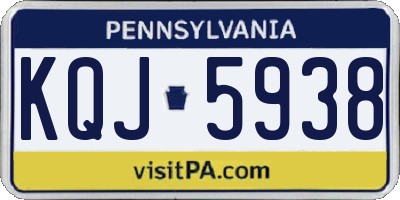 PA license plate KQJ5938