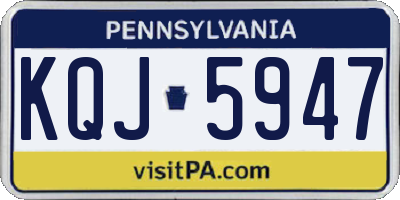 PA license plate KQJ5947