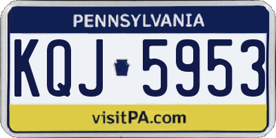 PA license plate KQJ5953