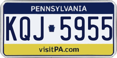 PA license plate KQJ5955