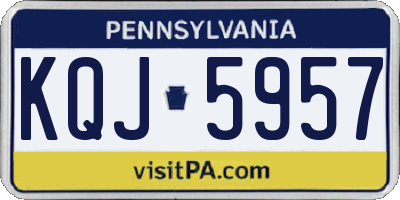 PA license plate KQJ5957