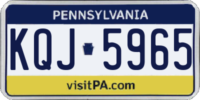PA license plate KQJ5965