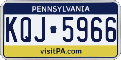 PA license plate KQJ5966