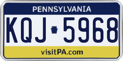 PA license plate KQJ5968